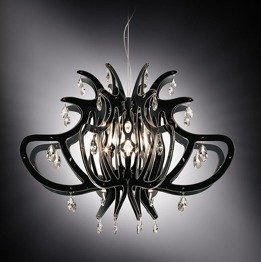 Lampa wisząca Slamp Medusa Black z kryształkami Swarovski