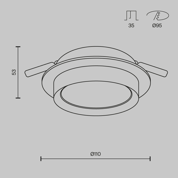Maytoni Hoop DL086-GX53-RD-W Wpust