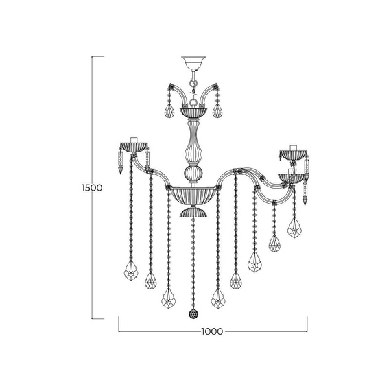 Zuma Line 17801/10+5-GLD CHATEAU Lampa Kryształowa