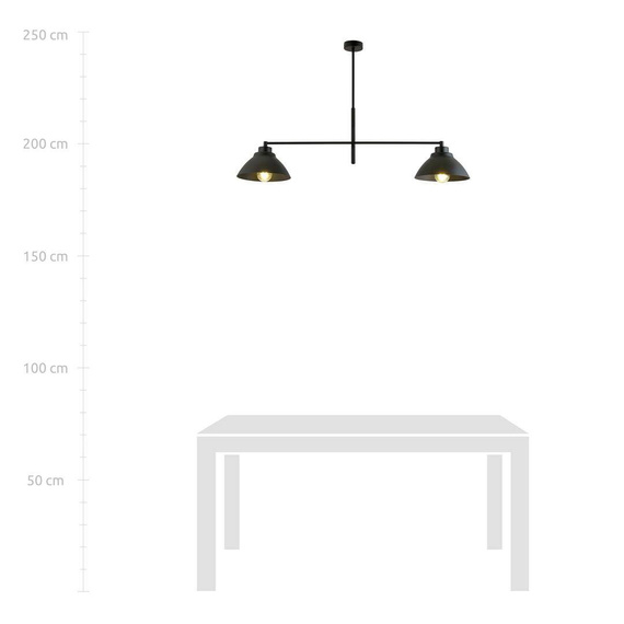 Wisząca lampa MAVERICK 2 BLACK czarny (1211/2) - Emibig