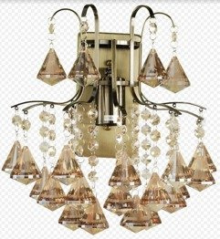 Lampa Ścienna kryształowa Elem Monte Carlo 6246/1 21QG mosiądz