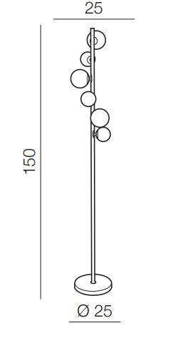 Lampa Podłogowa Azzardo Sybilla 6 AZ4408 Złota