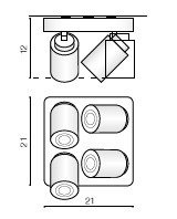 AZZARDO TOMI 4 KW FH31314S1 Plafon