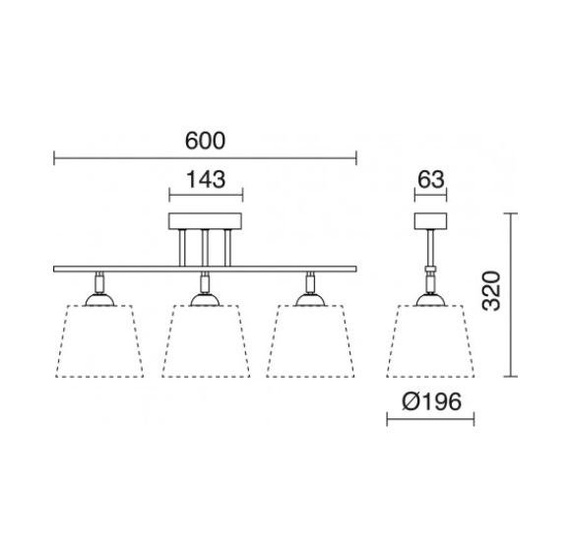 "A Tu Estilo" 717G-G05X1A-02 Mix Kolor Ø19,6 Novolux Exo Lampa sufitowa 