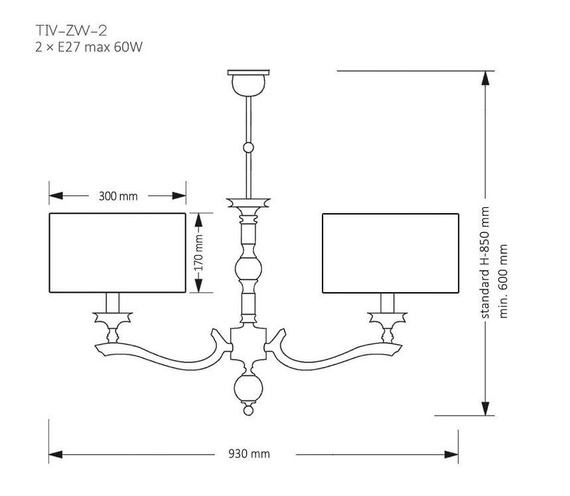 Lampa Wisząca Kutek Mood Tivoli TIV-ZW-2(P) Patyna