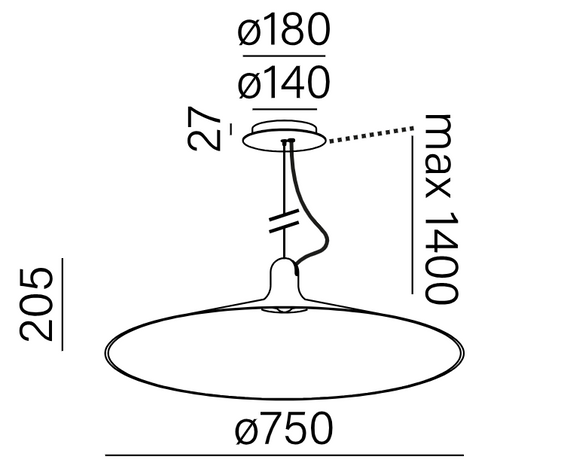 Oprawa wisząca AQForm Cona 59944-L930-W1-00-12