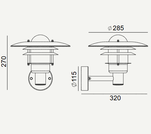 Norlys Kinkiet zewnętrzny Larvik 725GR