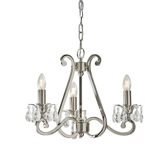 Interiors UL1P3N Lampa wisząca Oksana 3 Polerowany Nikiel