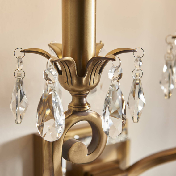 Interiors UL1W2B Lampa ścienna Oksana 2 Antyczny mosiądz