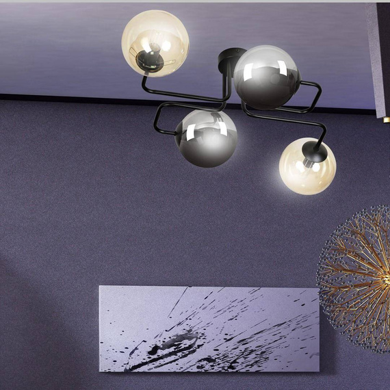 Sufitowy plafon BRENDI 4 BL MIX 2 czarny (843/4M2) - Emibig