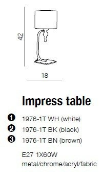 AZZARDO IMPRESS AZ0502 czarna Lampka Nocna
