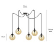 Wisząca lampa GIGI 5 BL MIODOWY czarny (938/5) - Emibig