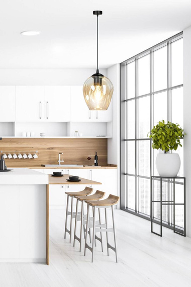 Wisząca lampa ISTAR 1 BL MIODOWY czarny (677/1) - Emibig