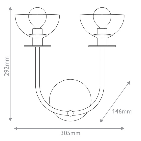 Lampa Ścienna Elstead Lighting ALM-SYLVIA-2WB-BG-CL