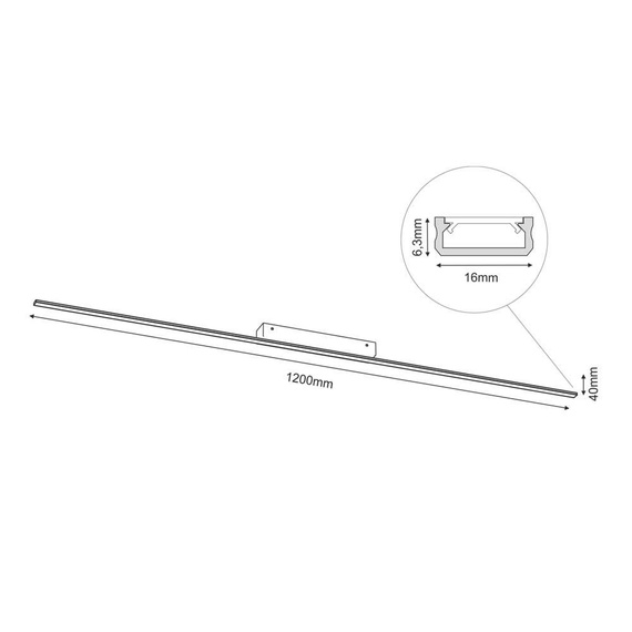 Bros Line Lampa sufitowa Slim C 1290 4000K