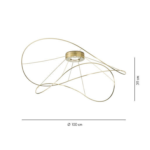 Hoops PL 2 Lampa Sufitowa AXO Light złota LED