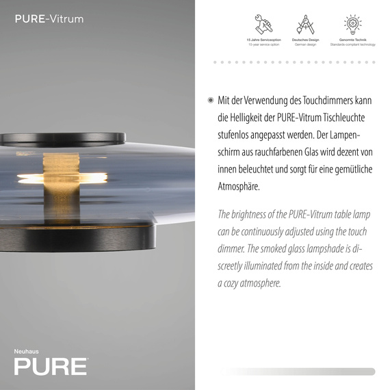 Paul Neuhaus Pure Vitrum 003902-030799 Lampka Biurkowa