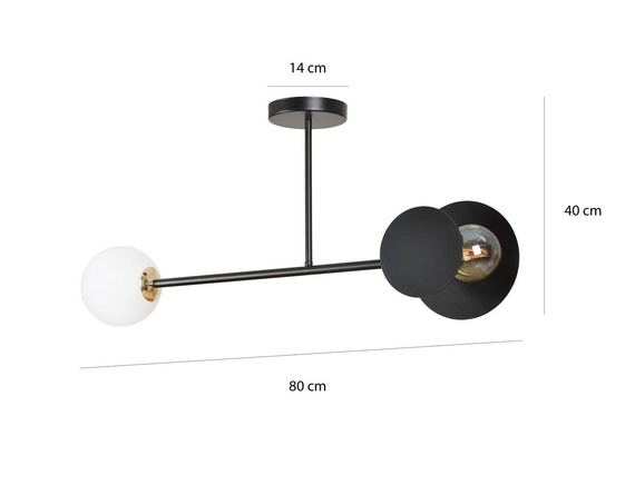 Lampa sufitowa MINERVA 2 BLACK czarny (612/2) - Emibig