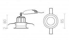 Lampa do zabudowy Redlux Sharm Base R13222 Perłowo złota