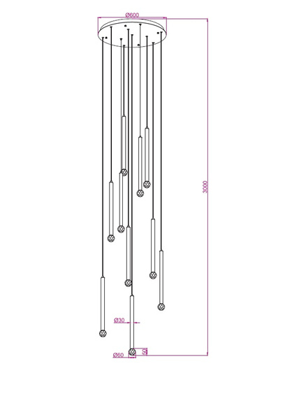 Lampa Wisząca Berella Light Aramo 10 BK Czarna BL5583