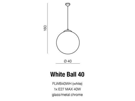 White Ball 40 Azzardo Lampa Wisząca AZ1328