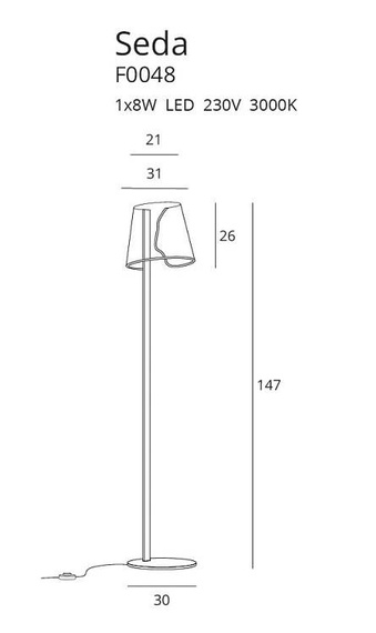 Lampa podłogowa MaxLight Seda F0048