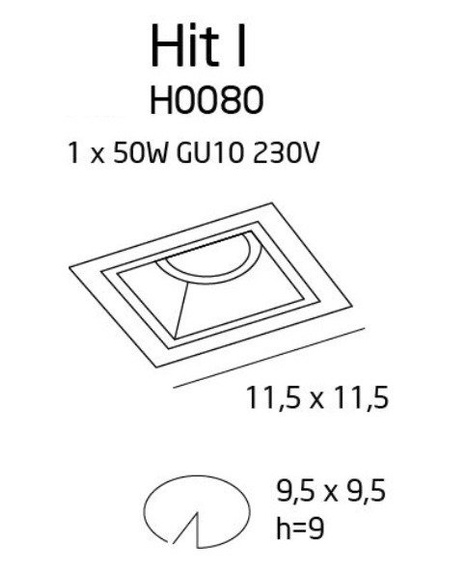 Hit I oprawa podtynkowa H0080 Max Light