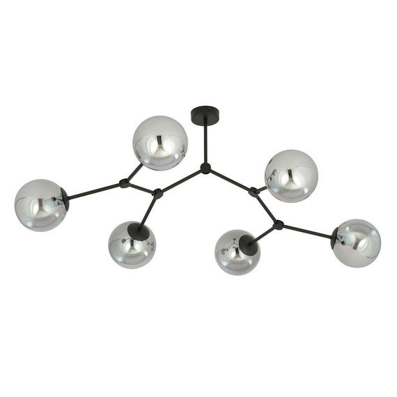 Sufitowy plafon SPACE 6 BLACK/GRAFIT czarny (1134/6) - Emibig