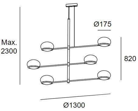 LEDS Coco Żyrandol 00-7986-05-M1 Grok