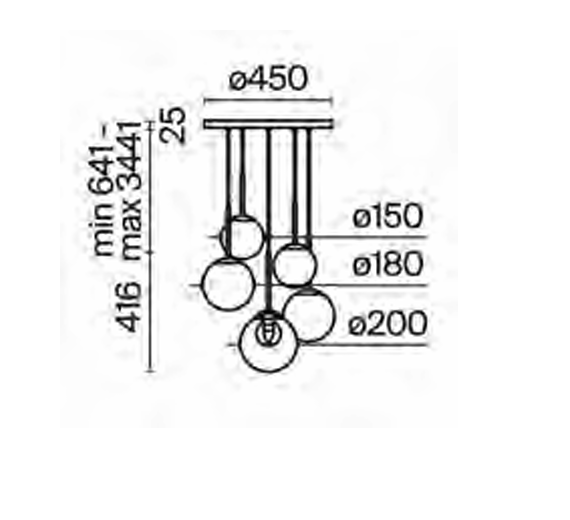 Basic form Maytoni MOD521PL-05G Żyrandol złoty