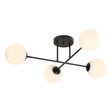 Sufitowy plafon ROMA 4 BL OPAL czarny (1232/4) - Emibig
