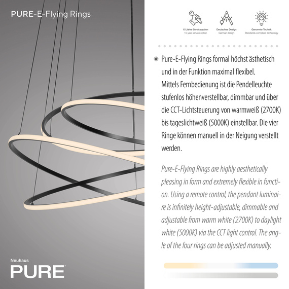 Żyrandol Paul Neuhaus Pure E-flying Rings 003902-030797
