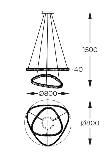 Żyrandol MD3169-2-3GT Athesa Zuma Line