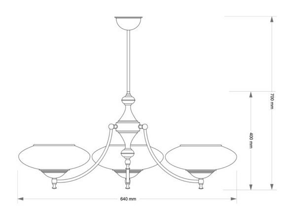 Lampa wisząca Kutek San Marino 3 SAN-ZW-3(P)CR