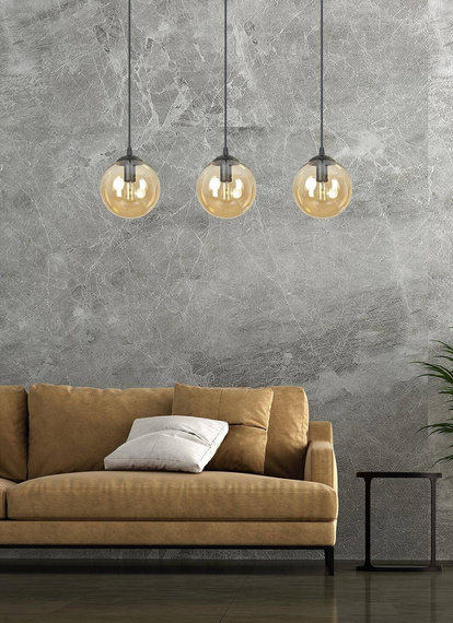 Wisząca lampa COSMO 3 BL MIODOWY czarny (713/3) - Emibig