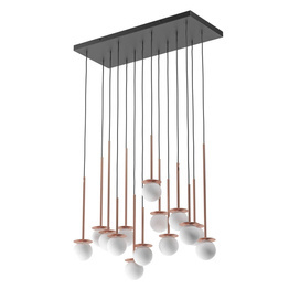 Lampa wisząca Cleoni Cotton Panel 14 x G9 miedziana DM101/LA211/Z/HF2/E/961