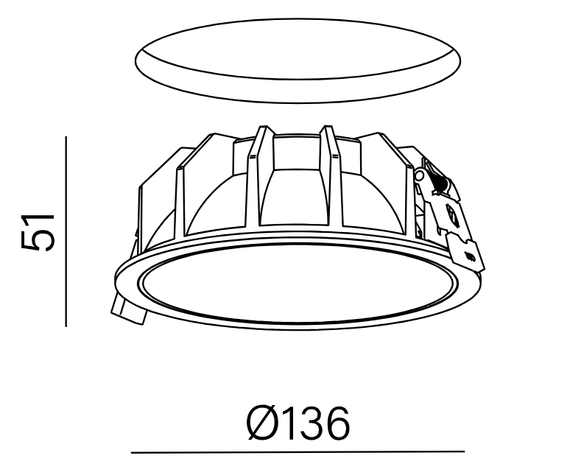 Aqform Sirca 13,6cm Wpust biały 37989-M930-WB-00-13