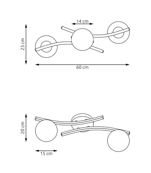 Lampa Sufitowa Emibig Opus 2 Bl Grafit (1391/2)