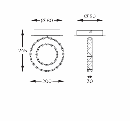 Plafoniera MX3713-1-3CT Zuma Line Girona