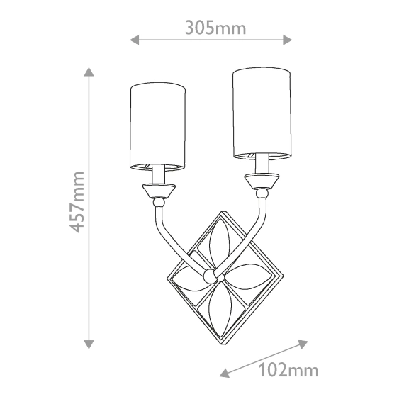 Lampa Ścienna Quintiesse Qn-Epsilon-2Wb-Ab