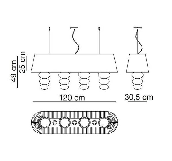Lampa wisząca Vintage MUSA 120 brązowa