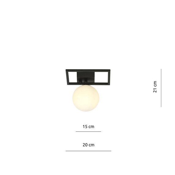 Lampa sufitowa IMAGO 1E BLACK/OPAL czarny (1130/1E) - Emibig