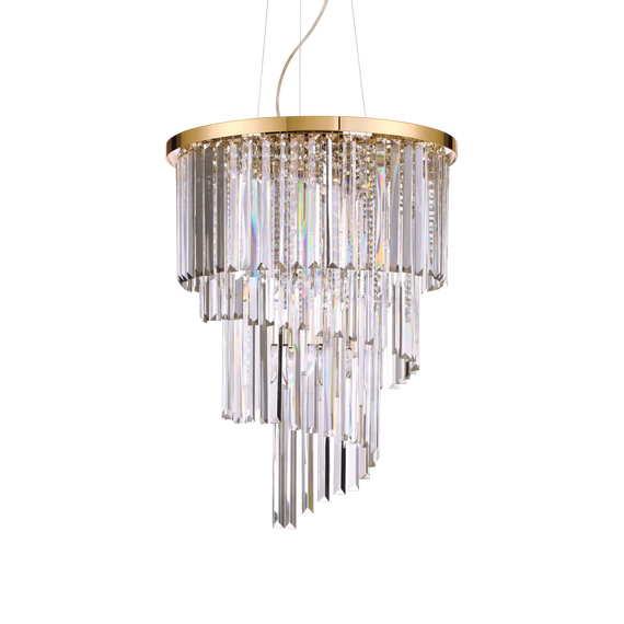 Lampa Okrągła kryształowa Ideal Lux Carlton SP12 Oro