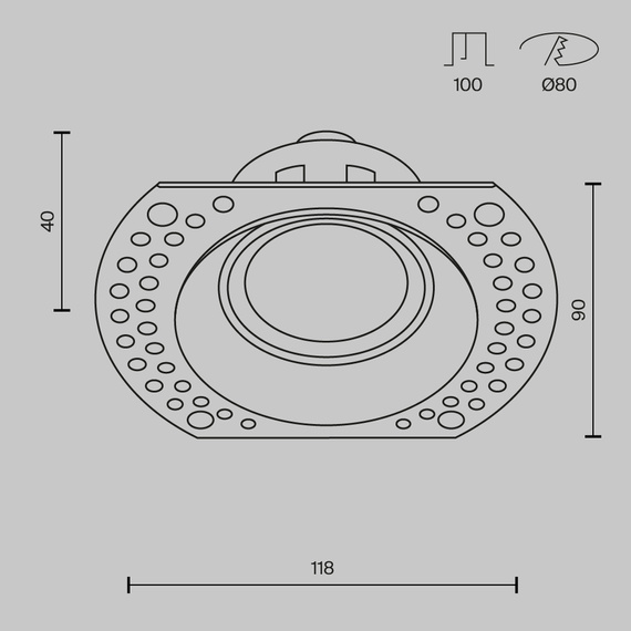 Oprawa do zabudowy Maytoni Dot DL042-01-RD-B