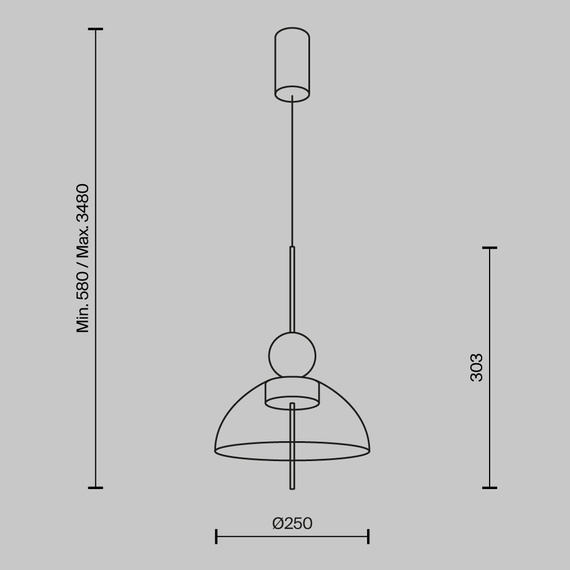Lampa Wisząca Maytoni Bangkok MOD185PL-L12CG3K1