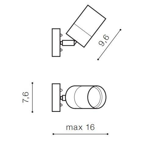 Czarny Kinkiet Azzardo Rolf AZ4475