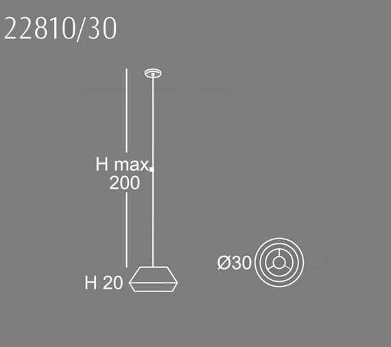 Lampa wisząca OLE iluminacion BANYO 22810/30 szary/chrom 30 cm