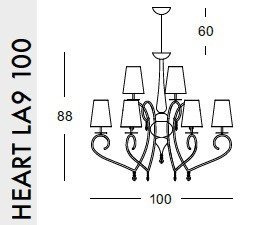 Żyrandol Evi Style HEART LA9 100