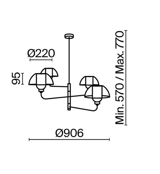Lampa wisząca MOD177PL-04B Memory Maytoni