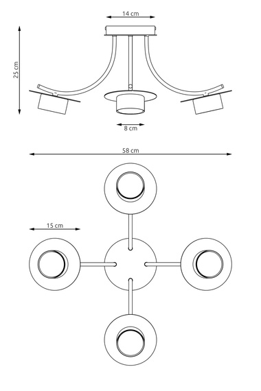 Żyrandol Emibig Enso 4 Bl (1445/4)